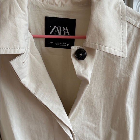 Zara Women's Classic Cream Trench Coat - Picture 3 of 5